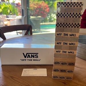 Vans Off The Wall Jenga Set with Black Checkered Design